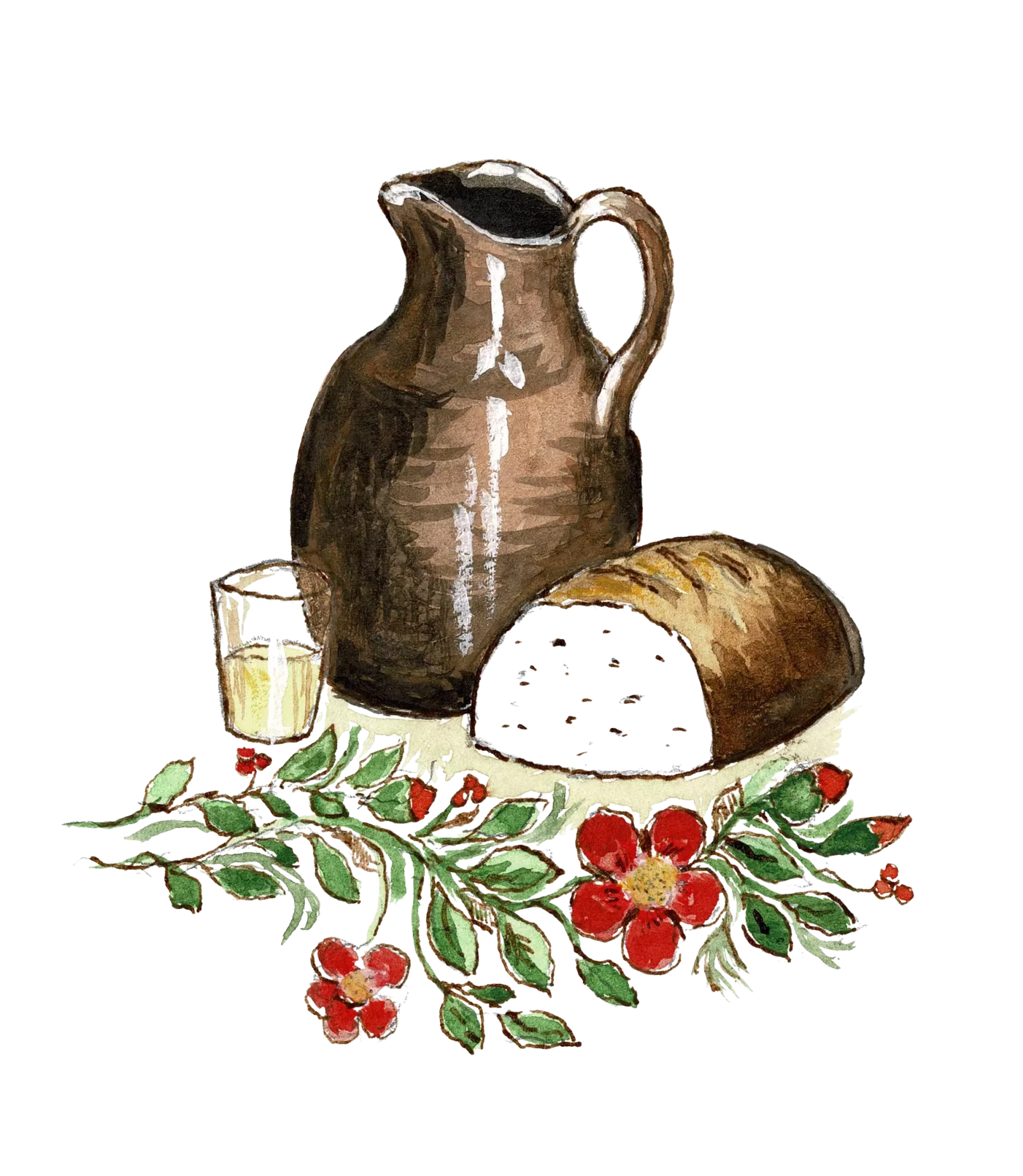 Cruche et pain Claureau